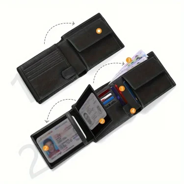 Luxury Handmade Genuine Leather Business Card Holder Men Leather Credit Card Men Card ID Holder Cover Card Wallet 5