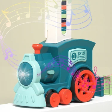 Domino Train for kids Automatic Laying Electric Car Colorful Dominoes Set Brick Blocks Kits Games Educational Toys Girl Boy Gift 4