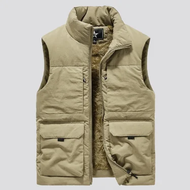 Men's Multi-Pocket Clothing Winter Vest Jackets Sleeveless Coat Fashion Large Size 6XL Male Warm Waistcoat Fleece Vest Men 1