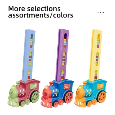 Automatic Laying Domino Train Electric Car Brick Blocks Kit Creative Game Intelligence Educational DIY Toy Kid Birthday Boy Gift 3