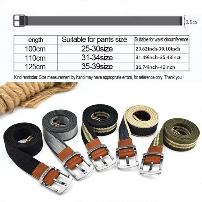 Men's Fabric Belt Canvas Webbing Man Belt for Drilled Military Designer Men Trousers Belt for Jeans Belts Male Waist Belts BF08 6