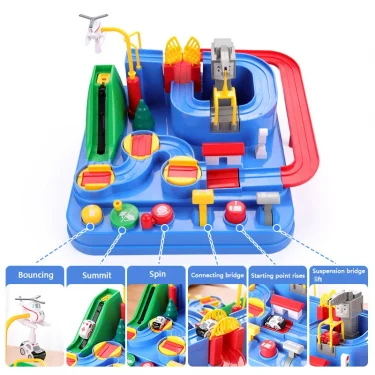 Racing Rail Car Model Educational Toys Children Track Adventure Game Brain Mechanical Interactive Train Animals Space Rocket Toy 3