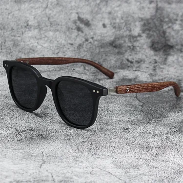 New Men Vintage Wooden Frame Sunglasses Classic Sun Glasses Men Polarized UV Protection Driving Eyewear Outdoor Shades Goggles 1