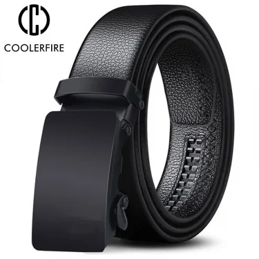 Men Belt Metal Luxury Brand Automatic Buckle Leather High Quality Belts for Men Business Work Casual Strap ZDP001A 1