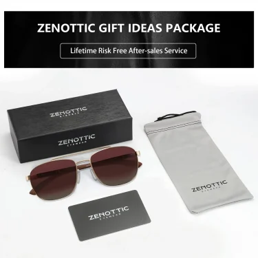 ZENOTTIC Trend Wood Polarized Sunglasses for Men 100% UV Protection Fishing Driving Golf Pilot Shade Sun Glasses 6