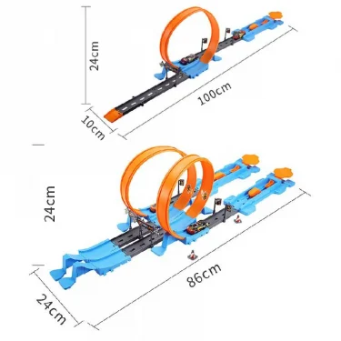 Stunt Speed Double Car Wheels Model Toys For Kids Racing Track Diy Assembled Rail Kits Educational Interactive Boy Children Toy 5