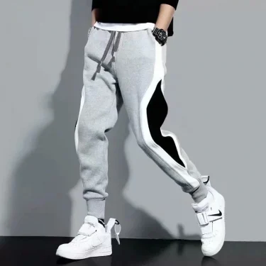 Men's Sports Pants Spring Autumn Male Loose Fitting Leggings Patchwork Running Training Casual Pants Fashion Outfit Trousers 5