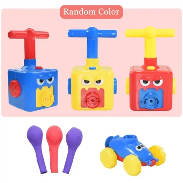 Air Balloon Press Car Toy Air Pressure Powered Car Balloon Car Set Edition Inflatable Educational Toys For Children 2