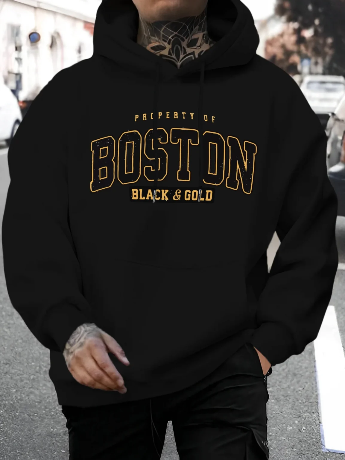 Autumn/Winter Boston Hoodie Design Men's Street Style Sportswear Autumn Casual Hoodie Fashion Round Neck Hoodie 2