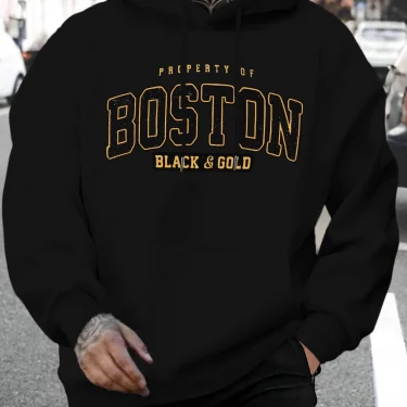Autumn/Winter Boston Hoodie Design Men's Street Style Sportswear Autumn Casual Hoodie Fashion Round Neck Hoodie 2