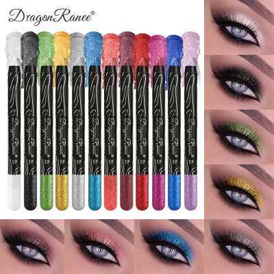 1Pc Metallic Purple Eyeshadow Pencil Glitter Silkworm Liner Pen Highlighter Long Lasting Gold Blue Cream Eye Shadow Stick Makeup 2