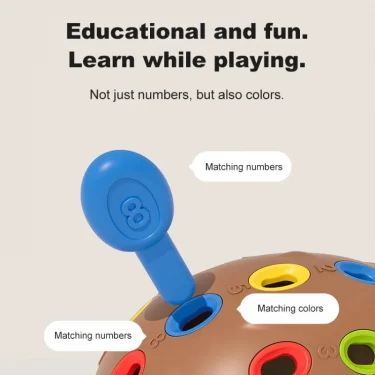 Montessori Hedgehog Toys Plug-in Toy Exercise Hands-on Ability 18 Months +, Educational Color Recognition and Number Pairing 3