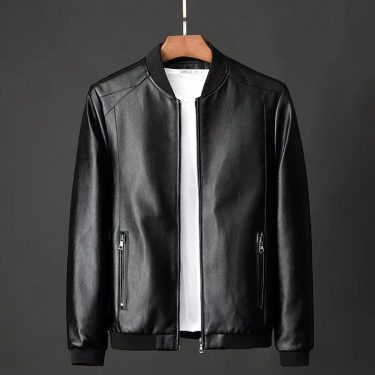 New Men Black Biker PU Leather Coat Korean Fashion Men Pu Leather Jacket Trend Casual Fit Slim Baseball Clothes 8Xl