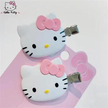 Kawaii Sanrio Hello Kitty Hairpin Girls Ornaments Anime Accessories Cartoon Headrope Scrunchies Hair Circle Headdress Hair Gifts 2
