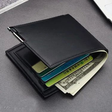 Short Men Wallets Card Holder Photo Holder Slim Male Print Wallet High Quality PU Leather Money Bag New Kpop Small Men's Purse 5