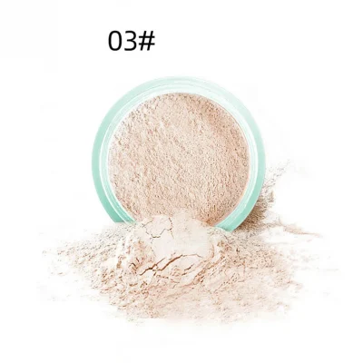 3 color facial loose powder, waterproof oil control honey powder, long-lasting makeup powder with powder puff 2