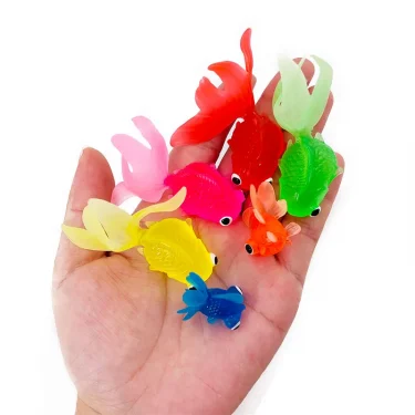 7pcs/set Kids Soft Rubber Gold Fish Baby Bath Toys for Children Simulation Mini Goldfish Water Toddler Fun Swimming Beach Gifts 2