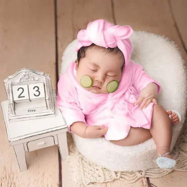 Baby Photo Shooting Accessories Bath Robe Headwrap Plush Bathrobe Towel Infant Costume Photostudio Posing Suit Newborns Shower 3