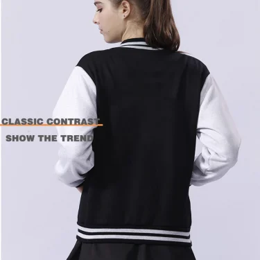 Black White Solid Color Jacket Loose Oversized Clothes Casual Men Baseball Clothes Personality Street Coat Warm Fleece Jackets 3