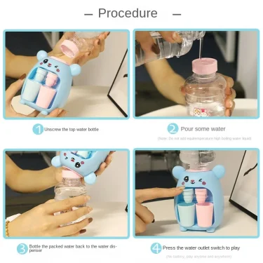 Children Mini Water Dispenser Toy Kids Pretend Play Simulation Kitchen Toys Dual Mini Water Drinking Machine Toys for Girls Boys 6