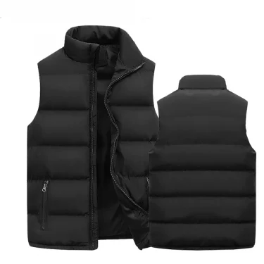 Mens Vest Jacket Warm Sleeveless Jackets Winter Waterproof Zipper Coat Autumn Stand-up Collar Casual Waistcoat Brand Clothing 1