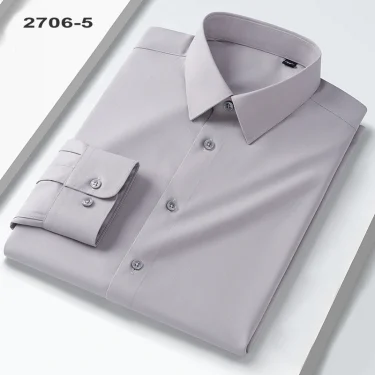 High Quality Modal Men's Shirt Long Sleeve Elasticity Seamless Soft Classic Luxury Shirt Social Formal Dress Shirts Men Clothing 6