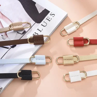 New Thin Beautiful PU Belts Women's Fashionable Belts Woman Dress Coat Apparel Accessories 2