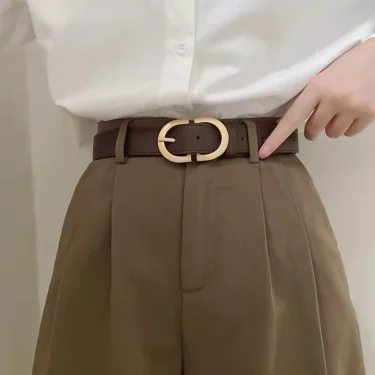 100cm Female Fashion Belt Simple Metal Buckle Belt for Women Black Suit Jeans Clothing Accessories 1