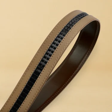 OYIFAN Men's Automatic Belt Brown Ratchet Belt 115cm-145cm Size Fashion Men Genuine Leather Belt Men's Gift 5