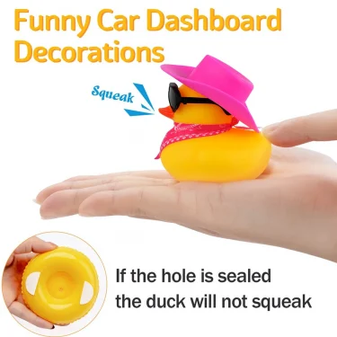 Summer Swimming Ring Yellow Rubber Duck Cute Cowboy Hat Duckies Children's Pool Duck Toys 3