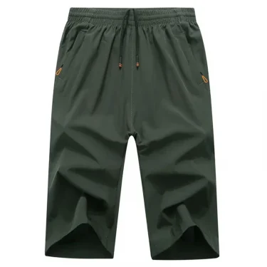 Men's Hiking Capri Shorts Lightweight 3/4 Long Shorts for Men Streetwear Cargo Short for Work Travel Workout Pants 7XL 8XL 9XL 3