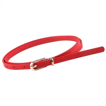 Multi-Color Thin Belts Pu Leather Waistband For Dress Sweater Jean Candy Colors Pin Buckle Waist Strap Casual Waist Belt 2