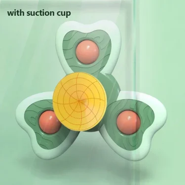 1PC Baby Cartoon Insects Spinners Toy ABS Suction Cup Spinning Top Rattles Fidget Stress Reliever Kids Bath Toys 5