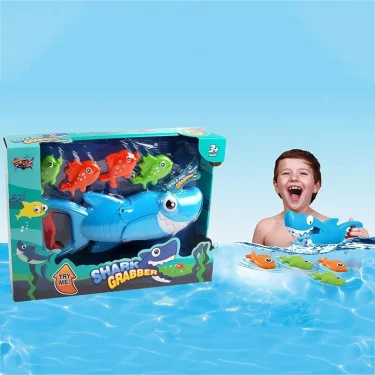 Shark Grabber Fish Baby Bathtub Bath Toys Toddler Interactive Swiming Pool Fishing Tool Outdoor Beach Water Toy Gifts for Boy 6