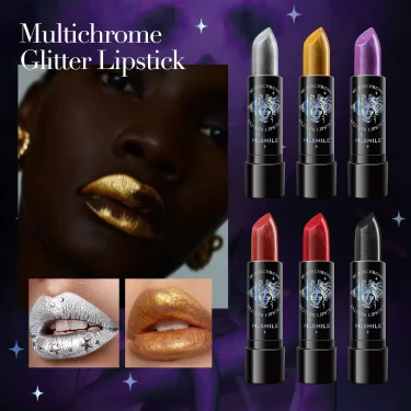 6Colors Glitter Lipstick Waterproof Long Lasting Diamond Pearlescent Metallic Lipstick Black Lipgloss Women Lips Makeup Cosmetic 3