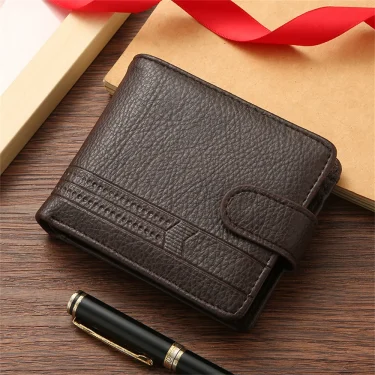 New Men Short Bifold PU Leather Male Hasp Wallet Credit ID Card Holder Men's Wallet Billfold Purse Clutch Men's Purses Money Bag 6