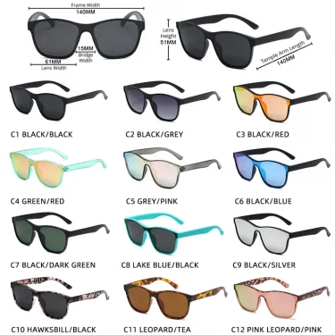 New Square Polarized Sunglasses Men Women Fashion Square Male Sun Glasses Stylish One-piece Lens Driving Vacation Shades UV400 6