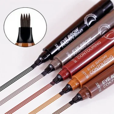 4 Splitted Head Eyebrow Pencil Long Last Smudge Proof Waterproof Sweat Proof High Pigmented Easy Applying Liquid Eyebrow Pencil 2