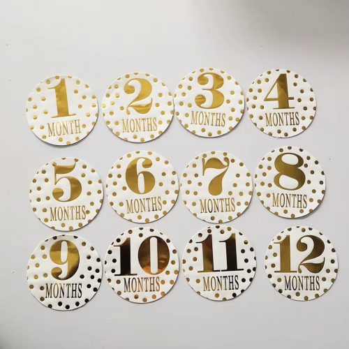 12pcs Newborn Baby Monthly Stickers Pregnant Women 1-12 Month Milestone Memory Photograph Props accessories Commemorative Card