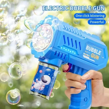 10 Holes Children Electric Bubble Gun Rocket Soap Automatic Bubble Machine Bubbles Gun Kids Summer Outdoor Bubble Blowing Toys 3