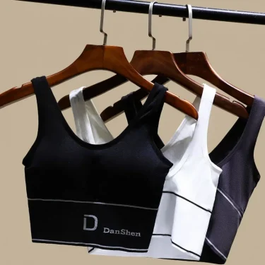 U-Shaped Women's Seamless Yoga Bra D Letter Push Up Sports Top Shockproof Crop Top Anti-sweat Fitness Underwear All-Match Vest 3