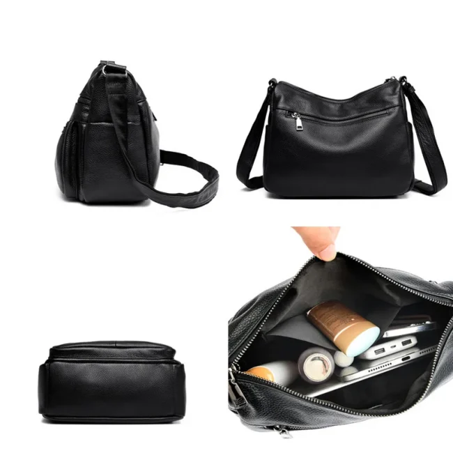 Luxury Designer Soft Genuine Leather Shoulder Crossbody Bag For Women Cow Leather Handbag High Quality Female Messenger Bag 6