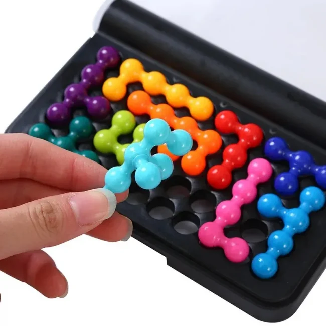 120 Challenges IQ 3D Puzzle Board Game Classic Pyramid Plate Pearl Logical Mind For Children Pyramid Beads Montessori Toys Gifts 4