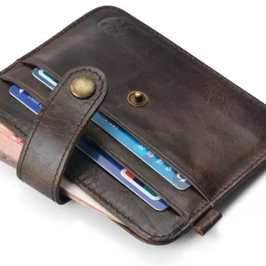 Men Genuine Leather Slim Wallet Male Small Purse Mini Money Bag Walet Thin Portomonee carteras Man's Wallet Card Holder 5