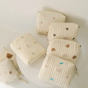 New Mommy Bag Cute Print Embroidery Mommy Bag Zipper Newborn Baby Diaper Bag Nappy Pouch Travel Stroller Storage Bags 2