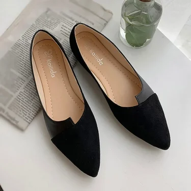 Women Shoes Fashion Splice Color Mule Flats Pointed Toe Ballerina Ballet Flat Slip on Shoe Zapatos Mujer Loafers Size 35-41 3