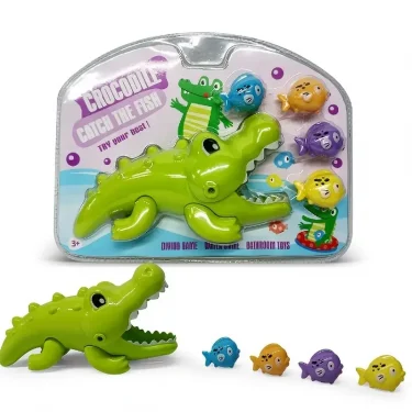 Kids Bathroom Shower Toy Crocodile Eating Little Fish Game Puzzle Bath Toy for Boys Girls Birthday Xmas Gift 2