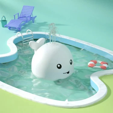 Electric Cartoon Whale Flashing Ball Water Squirting Sprinkler Baby Bath Toy Automatic Squirting Water Baby Bath Toy 4