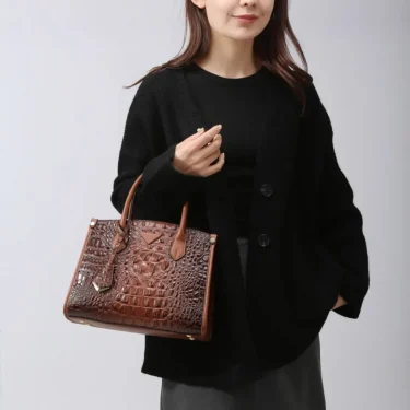 Women's Large Top-Handle Bag Vintage Crocodile Designer Shoulder Bag Quality Leather Crossbody Bag Messenger Commuter Sac A Main 2