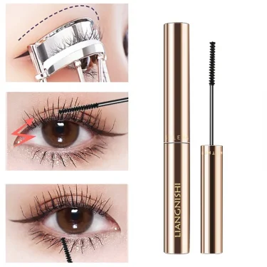 Silk Fiber Matte Mascara Makeup Ultra-Fine Brush Lengthens Eyelashes Waterproof Fast Dry Brown Black Curling Mascara Comestic 3